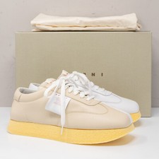 MARNI Beige/White Two-Toned Square Toe Leathe...