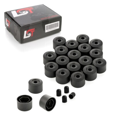 20x Gray Wheel Bolt Cover Caps For Porsche – 19mm – Plastic Hubcap Set By LST