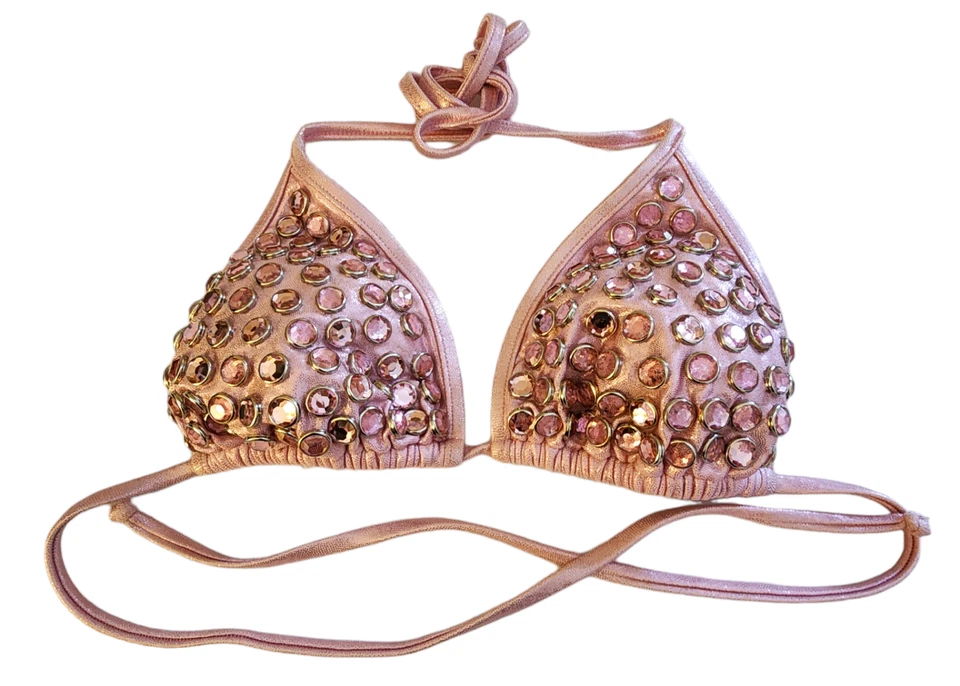 Top de bikini vintage con tachuelas de cristal Betsy Johnson Foto 4 de 4