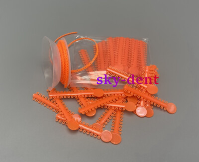 Dental Orthodontic Elastic Ligature Tie Rubber Bands + Power Chain Kit 40 Colors