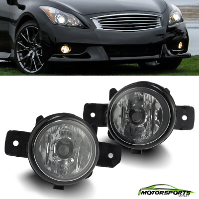 Pair Clear Lens Fog Lights For 2011 Infiniti G37 – OE Factory Replacement With Bulbs