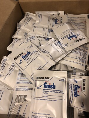 Lot of 50 Ecolab 1.5 oz Institutional Finish Machine Dishwashing Detergent 24752