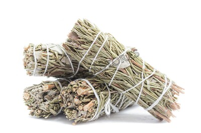 NessaStores- White Sage + Rosemary Smudge Stick 4'' Bundle (4 pcs) #JC-158