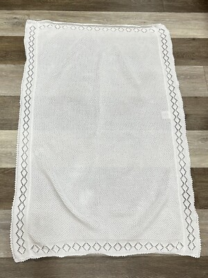 Antonella Kids Blanket White Crochet Knit Baby Christening Cotton 24''x37'' EUC!