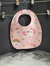 Baby Bib, Oval Shaped, Handmade, 6 Month to 2 years, Fashion Hip Fabric, Unicorn
