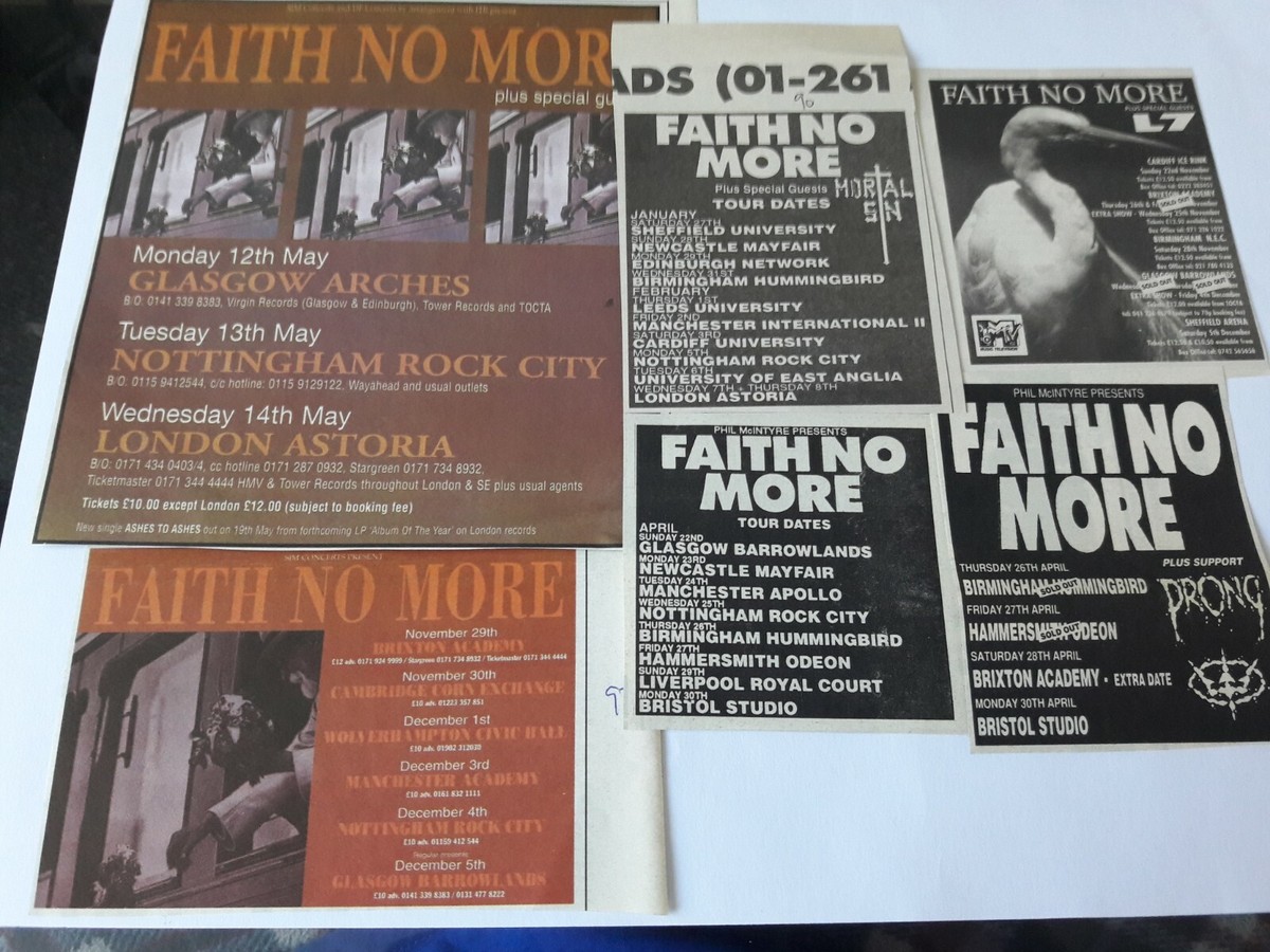 FAITH NO MORE - LIVE TOUR 1997 1990 1992 magazine advert / magnet