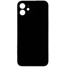 Back Glass Big Hole for Apple iPhone 12 Black Replacement Part Parts Module