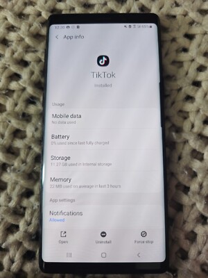 Samsung Galaxy Note9 With TIKTOK and CAPCUT Installed 128 GB - Black (Verizon)