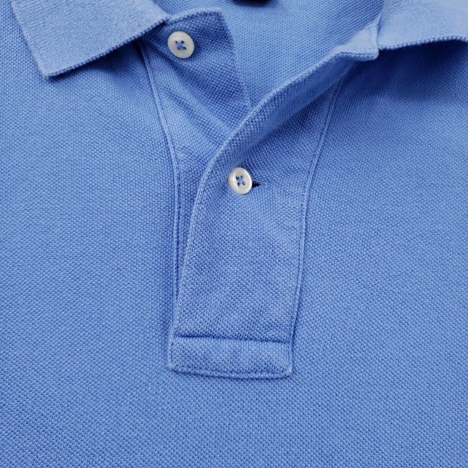Polo Ralph Lauren camicia uomo L grande blu manica corta colletto cotone golf pony