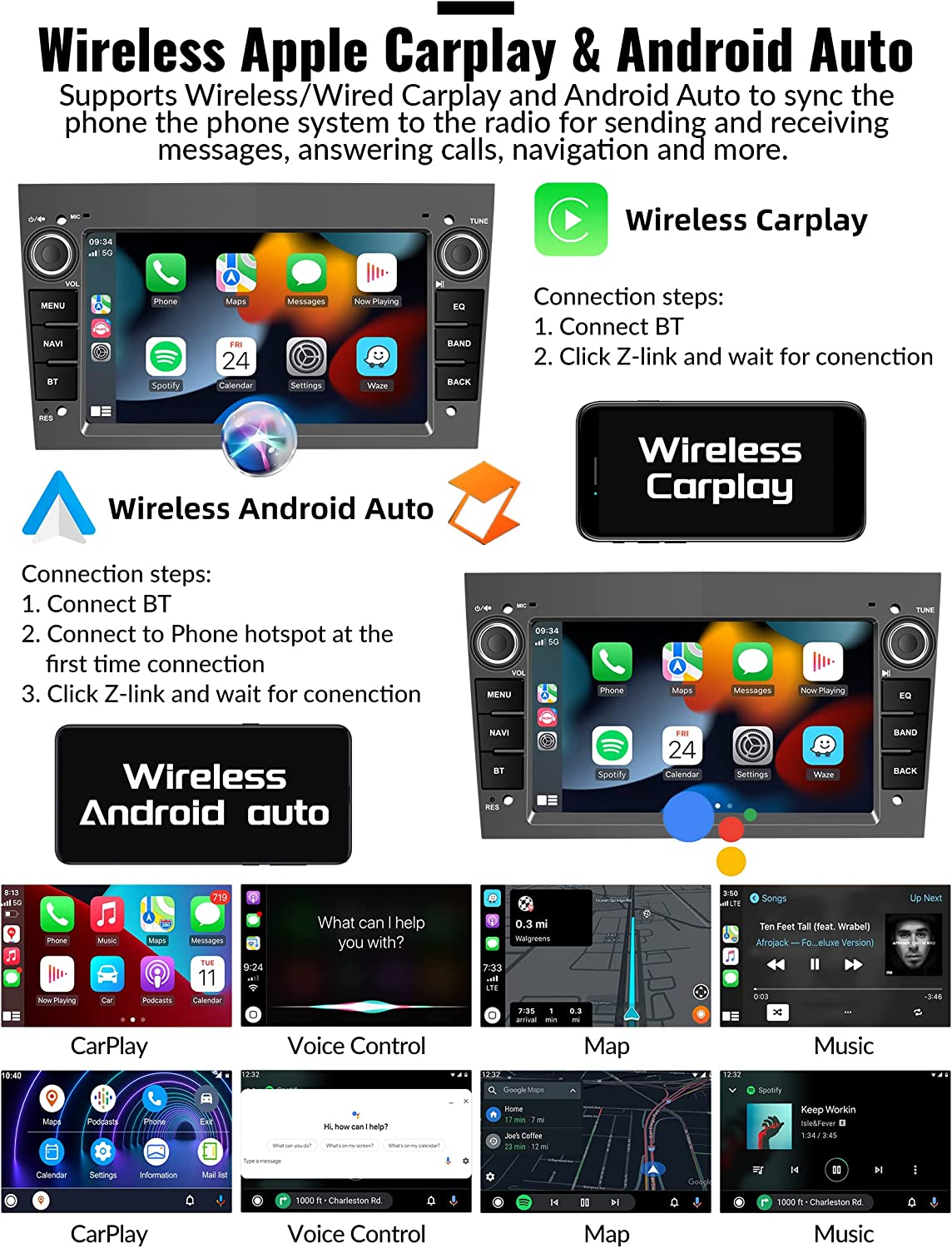 Apple Play 2 Din Android 11 Car Stereo for Opel Vauxhall Corsa Astra