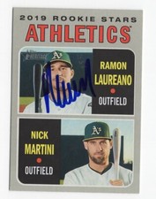 RAMON LAUREANO Signed Autographed 2019 Topps Heritage Athletics ROOKIE STARS #21