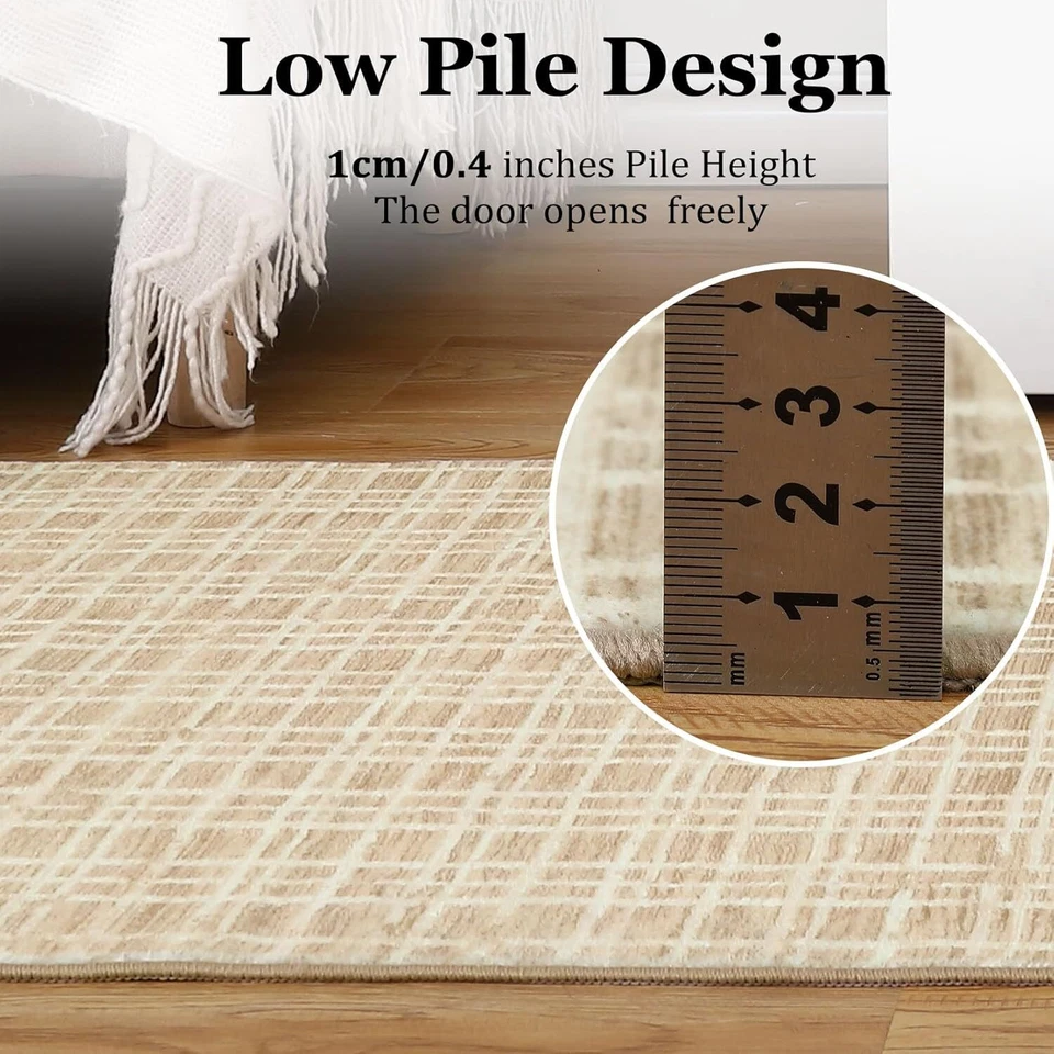 Area Rug Modern Geometric Indoor Doormat Soft Fuzzy Entryway Mat Washable Rug  - Image 3 of 4