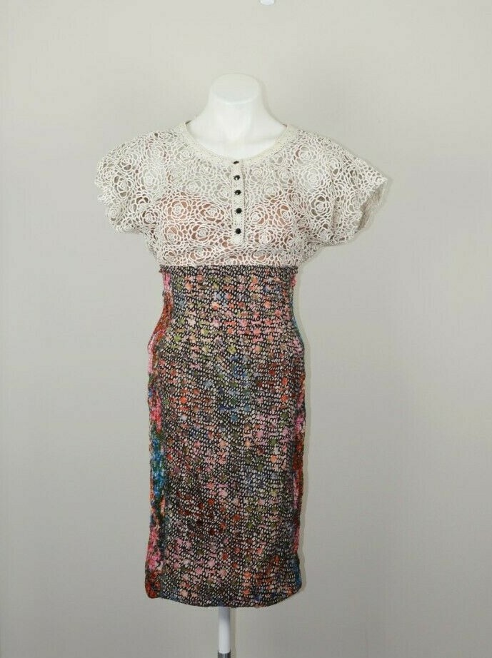 anthropologie lace study dress Anthropologie Beguile Byron Lars Lace Eyelet Sheath Study Dress 12P