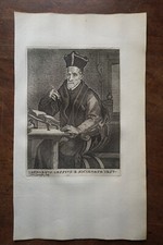 LEONARDUS LESSIUS SOCIETY JESUS PORTRAIT ORIGINAL ENGRAVING 18TH CENTURY LARMESSIN