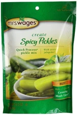 Mrs. Wages Quick Process Spicy Pickle Mix, Hot, 6.5 Ounce Pack of 12