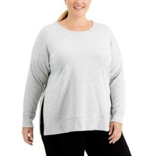 Ideology Active Plus Size Crew-Neck Sweatshirt - 3X, Gray Whisper Heather 7886