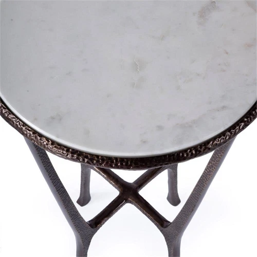 Butler Specialty Company Lania Outdoor Marble Side Table In Bronze - Picture 7 of 8