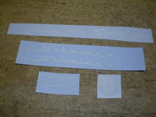 Schwinn Approved De Luxe Stingray Bicycle Complete White Decal Set