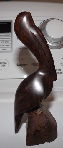 Vintage Eisenholz Pelikan Holz handgeschnitzt Statue 5 1/2"