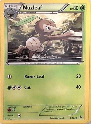 Nuzleaf 6/106 Uncommon Flashfire Pokemon Lightly Played