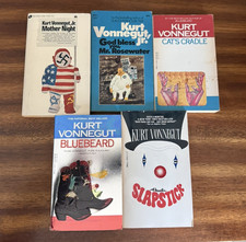 Kurt Vonnegut lot of 5 vintage paperbacks - Slapstick, Cat's..., Bluebeard, etc. Kurt Vonnegut lot of 5 vintage paperbacks - Slapstick, Cat's..., Bluebeard, etc.