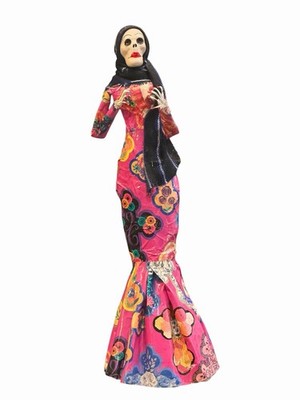 Artisan - Made 16'' La Llorona Catrina Día De Los Muertos Folk Art Guadalajara