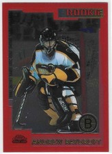 2000-01 TOPPS CHROME ANDREW RAYCROFT #250 RED PARALLEL ROOKIE CARD /1250. rookie card picture