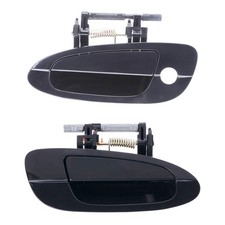 2 Pcs Exterior Door Handle Smooth Black For 2002-2006 Nissan Altima