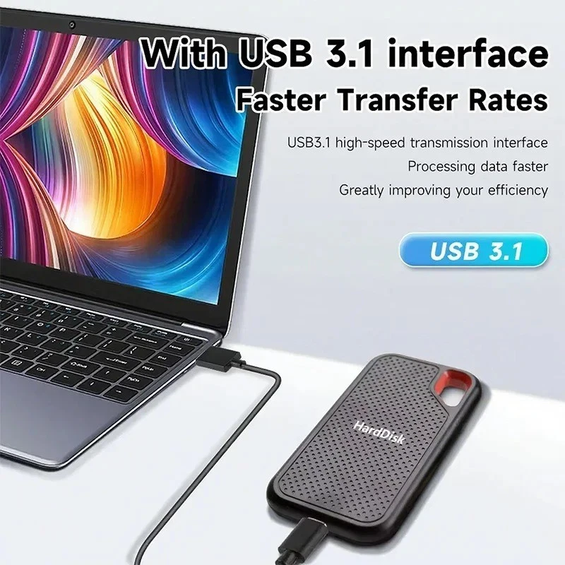 Tragbare SSD 1TB - 2TB externe Festplatte USB - Typ-C für Laptop /MAC /PC - Bild 3 von 4