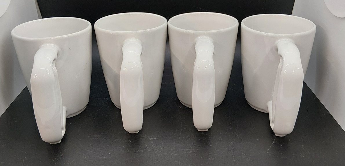 JAMBER EE. UU. Fácil de Sostener Taza Agarre Taza Ergonómica 12oz Blanco Juego de 4