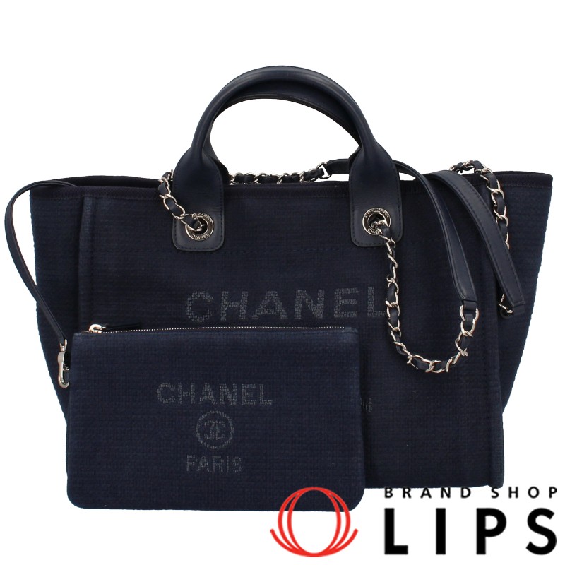 CHANEL Deauville Line Small Shopping Tote Bag AS3257 Canvas Leather Ladies Tote