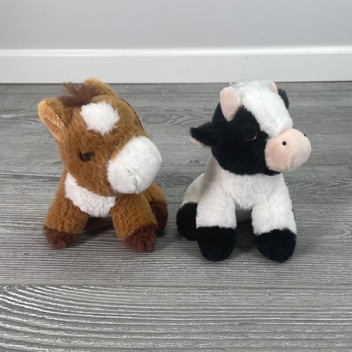 Peluche Dos Fiesta Vaca y Caballo 5.5" Animales de Granja - ¡NUEVO! - Imagen 3 de 12