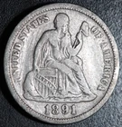 New Listing1891-P SEATED LIBERTY DIME
