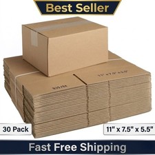 Shipping Packing Boxes 11" x 7.5" x 5.5" 30 Pack Cardboard Corrugated Mailing
