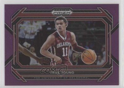 2023-24 Panini Prizm Draft Picks Purple Variations 57/75 Trae Young #54 1e6a