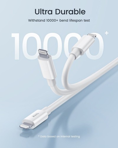 AOHI MFi Certified USB-C to Lightning Cable – 3FT White | Fast Charge | Durable - Zdjęcie 2 z 7