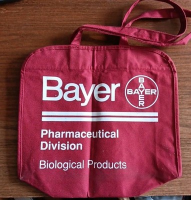 BAYER Drug Rep Tote Promo Bag PHARMACEUTICAL BIOLOGICAL Trasylol