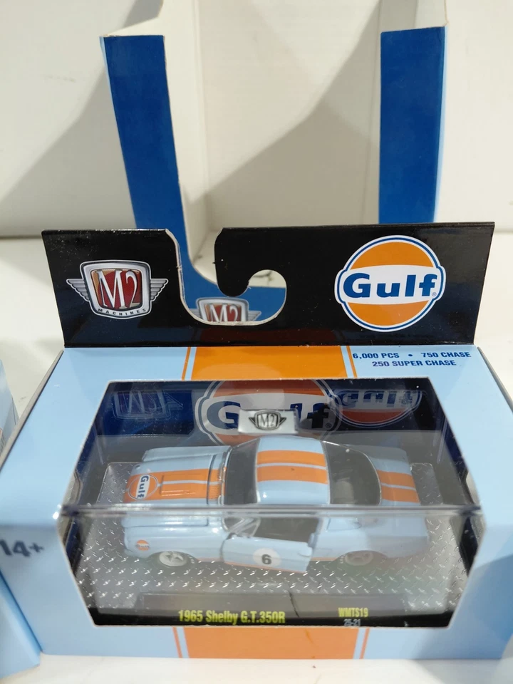 3 NIP M2 Machines 1:64 Die Cast Gulf Vehicle w/Display (VW Bus Shelby Challenger - Image 3 of 4