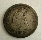 1853 Seated Liberty Silver Quarter  25c US Coin