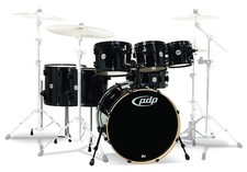 PDP By DW 7-Piece Concept Maple Shell Pack with Chrome Hardware Red to Black...