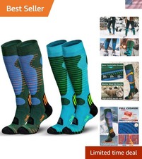 Merino Wool Ski Socks Mens Womens 2 Pairs for Skiing, Snowboarding, Thermal K...