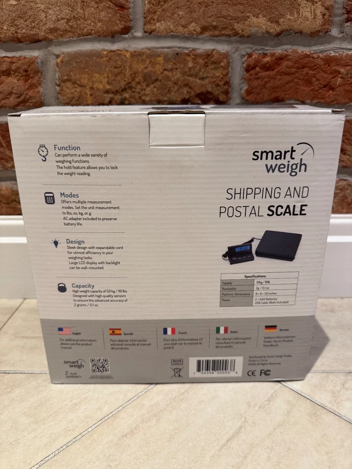 Smart Weigh ACE150 Digital Shipping & Postal Scale Up To 50kg/110lb 2g Accuracy - Image 2 of 4