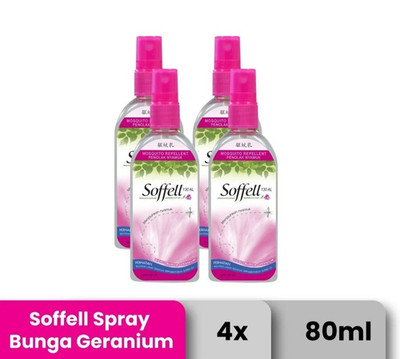 4X SPRAY BOTTLE SOFFEL Geranium Flower 80 ml Help Protect Skin Refreshing Aroma