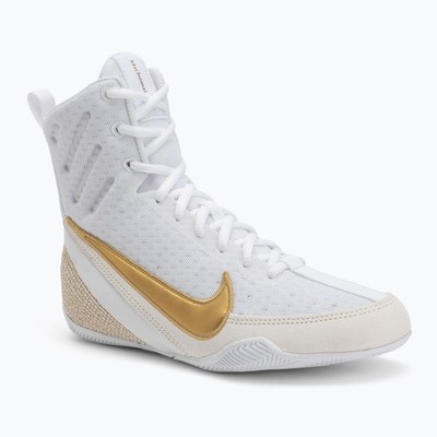 Nike Machomai 3 Boxschuhe weiß/gold EU 40,5 Unisex Boxstiefel Boxerstiefel