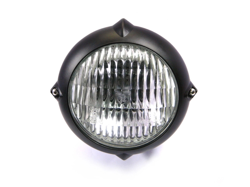 Phare avant universel de 14cm noir mat en alu pour optimiser la visibilité