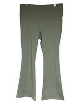 DSG Womens High Rise Crop Flare Athletic Leggings Olive Leaf Green Size Large