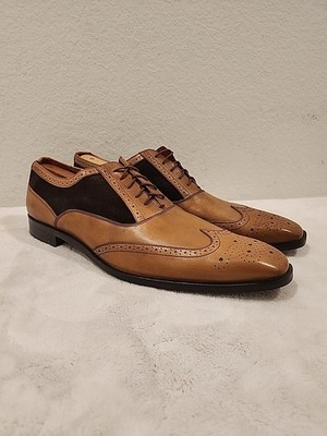 Massimo Matteo Firenze Men's 14M Tan Leather Oxford Dress Shoes Cuoio Italy
