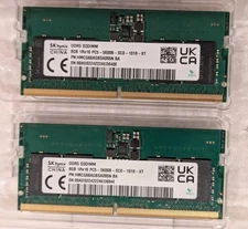 SK Hynix 8GB DDR5 SODIMM 1Rx16 PC5-5600B-SC0-1010-XT Laptop RAM 2x8GB 16GB Total