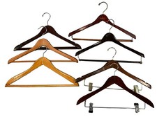 7PC LOT Assorted Wooden Clothes/Suit Hangers - Paul Stewart Unbranded