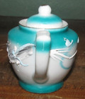 Vintage Child's Set Teapot Aqua White Dragonware Moriage Hand-Painted Tea Pot — photo 2